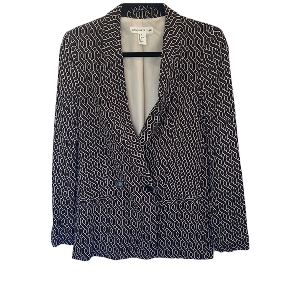 NWOT GP & J Baker X H & M art deco work career church blazer. Size 0